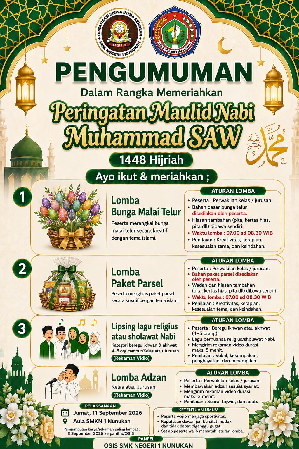 Poster Pengumuman Lomba Maulid Nabi 1