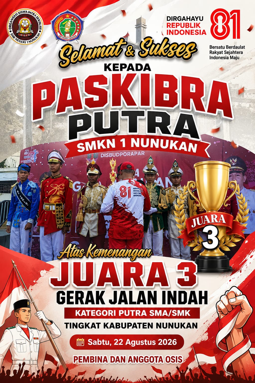 Penyerahan piala oleh Bupati Nunukan