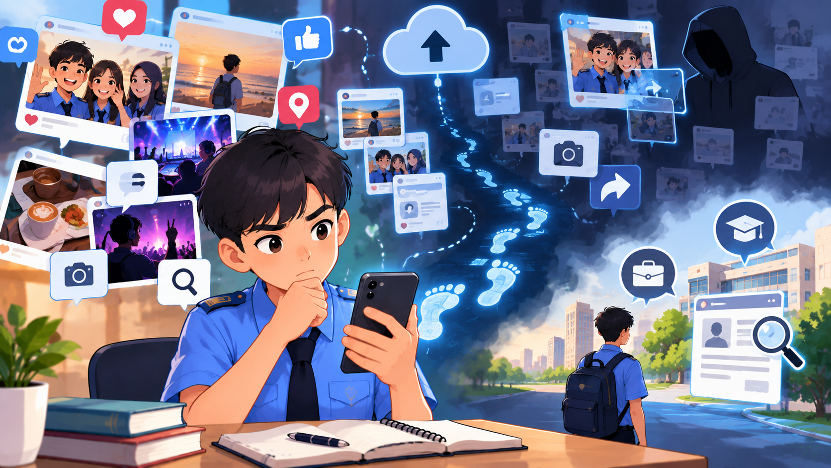 Ilustrasi bahaya jejak digital