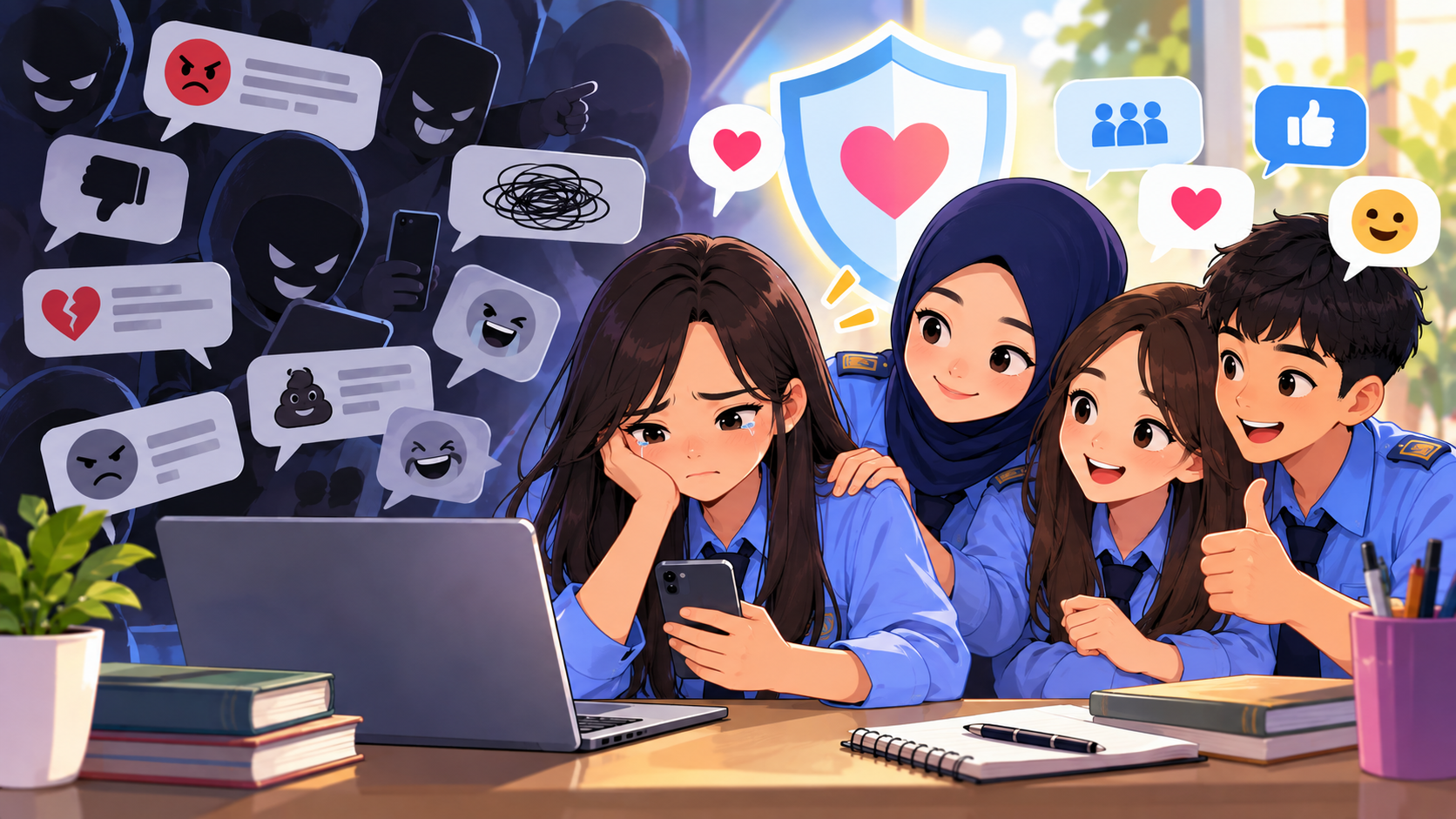 Ilustrasi menghindari cyberbullying